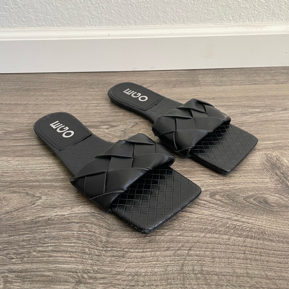 EGO Woven Square Toe Sandals